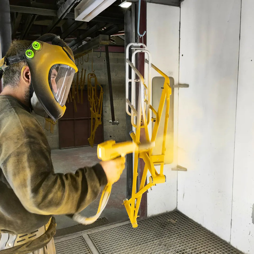 Peinture cadre de vélo jaune